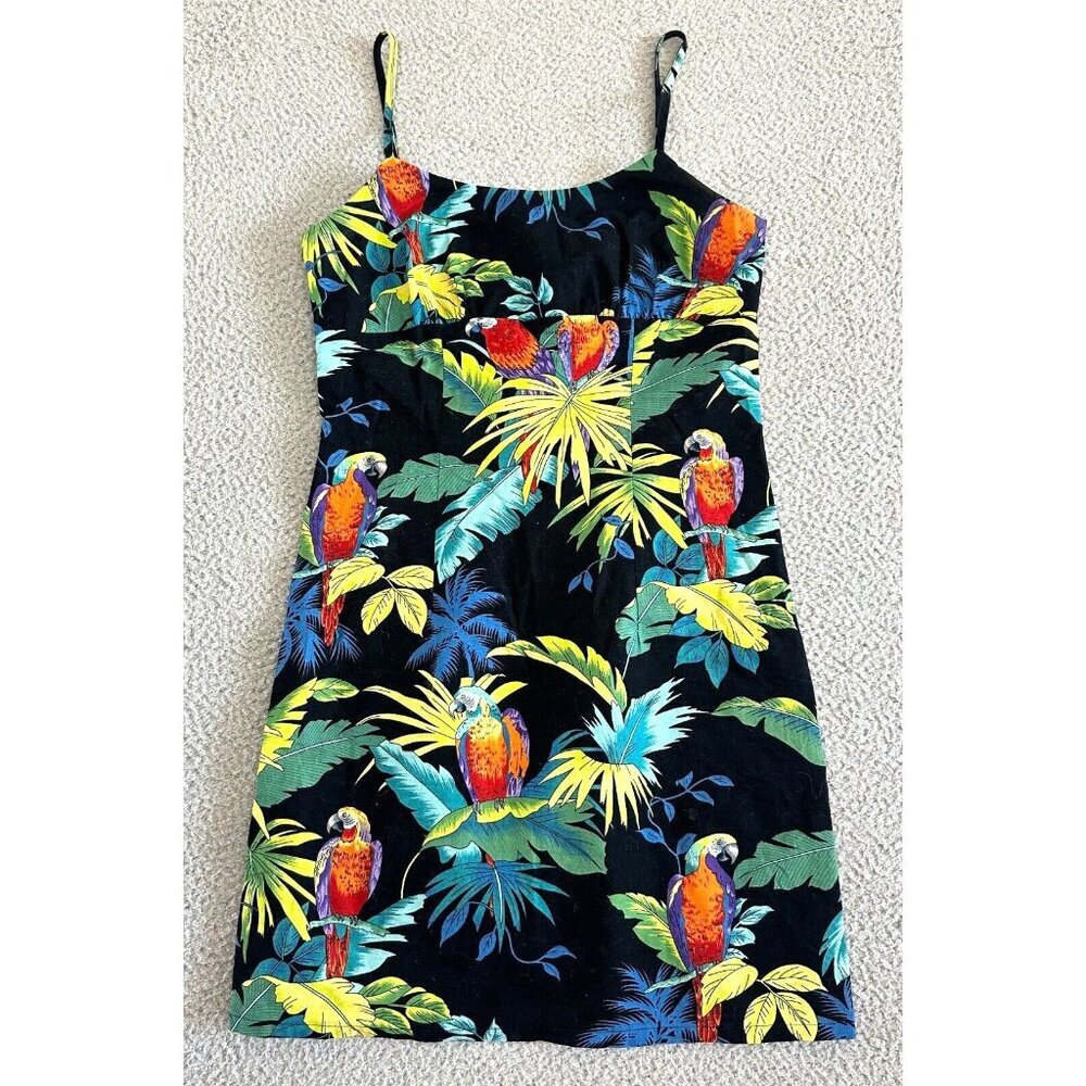 Tropical Parrot Print Mini Dress